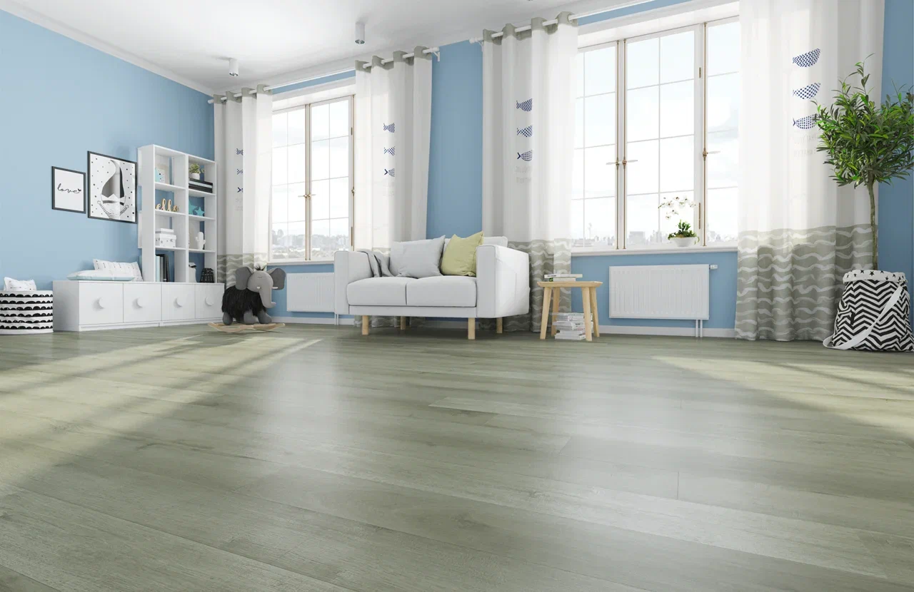 Кварцвиниловый SPC ламинат Home Expert Natural Дуб Баварский лес 69W906 1220×150×3,5 фото в интерьере